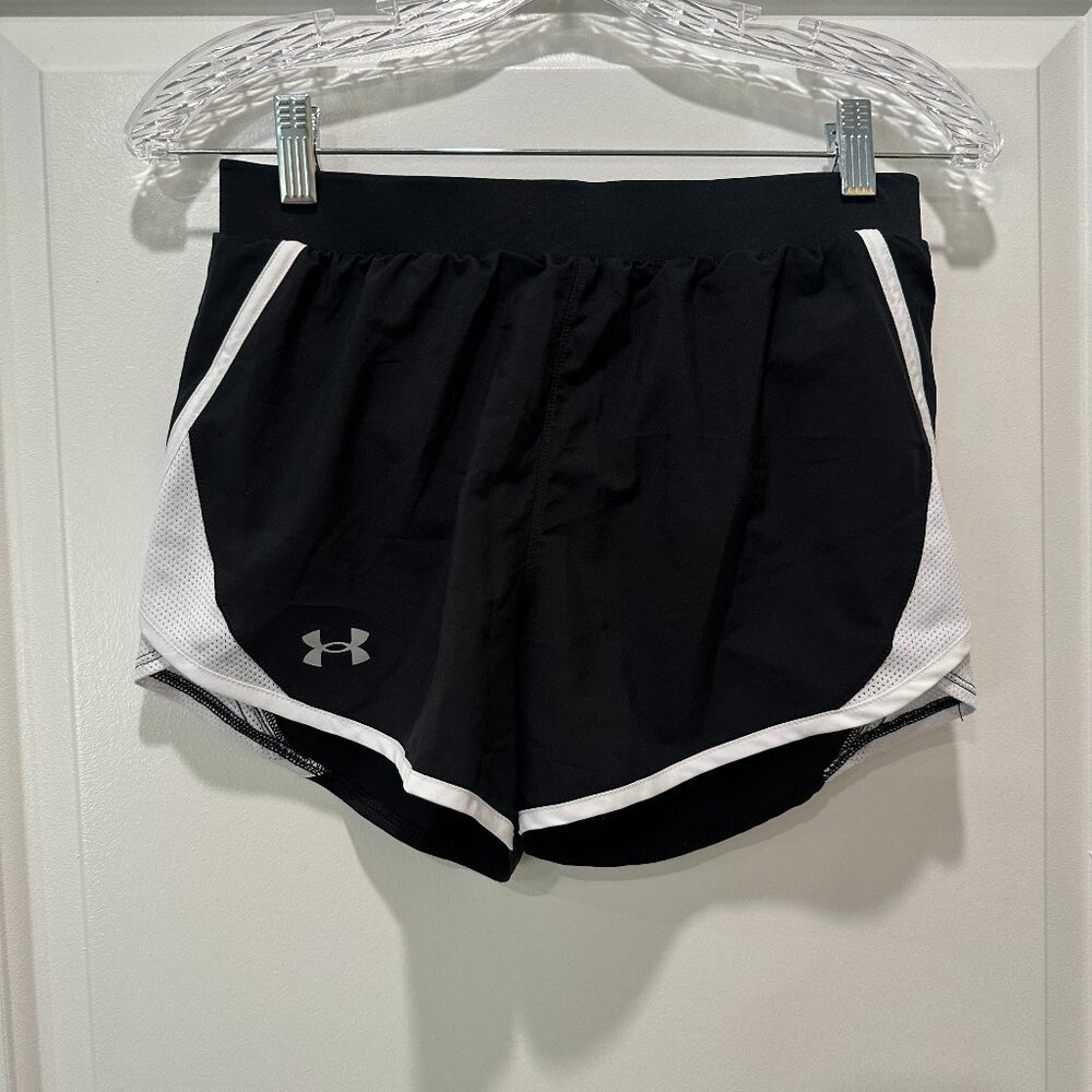 Under Armour Fly-By 2.0 Black Running Shorts | Breathable Mesh Lined | Size XS